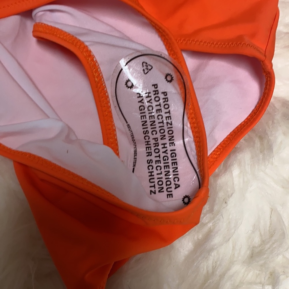 NWT Cupshe Color Block White Orange Peach Swim - Picture 5 of 6